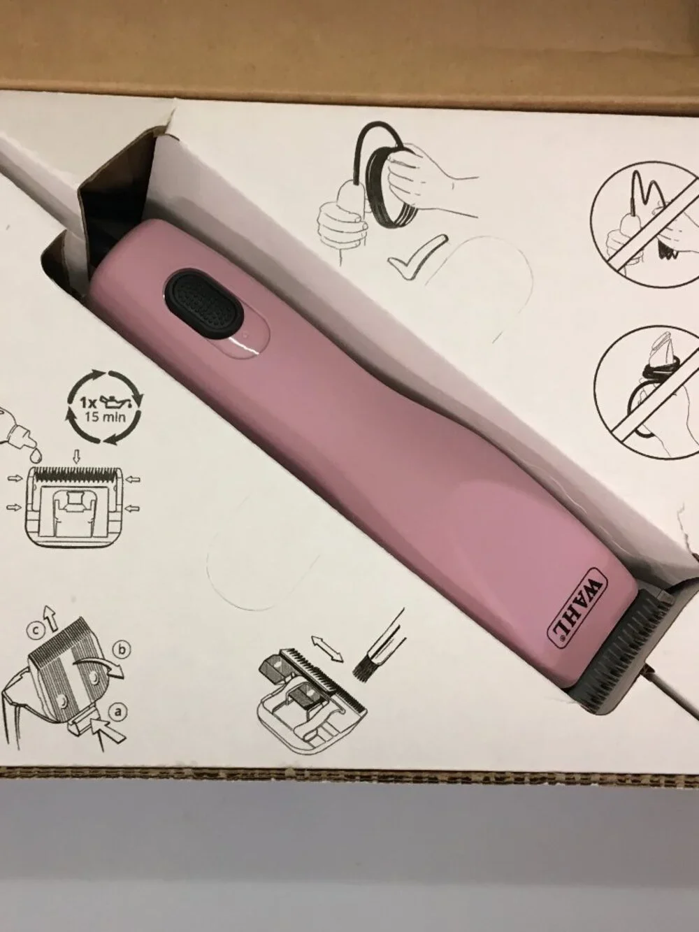 EXC Wahl Pro Animal KM2+ Corded Pet Clippers 2 Speed Pink Box #10 Blade